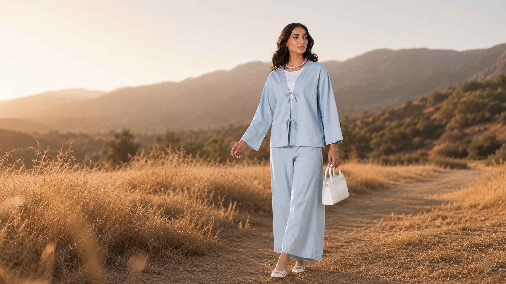 Look 03 Blue Kimono Co-ord